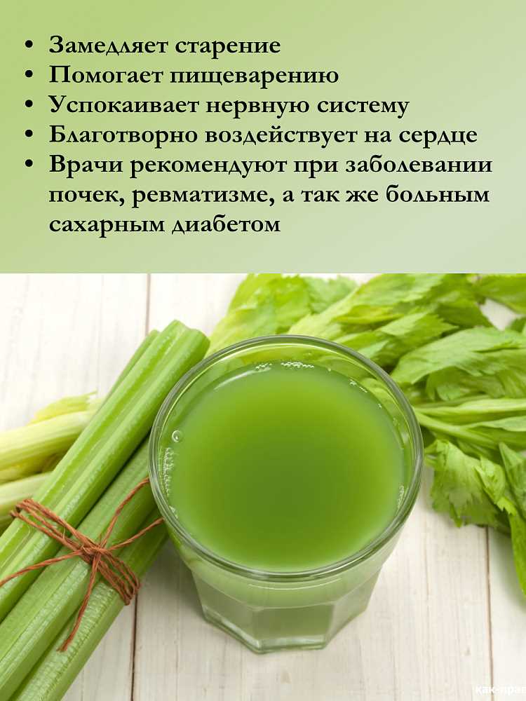 Какие витамины и минералы содержит сок сельдерея и как они влияют на здоровье